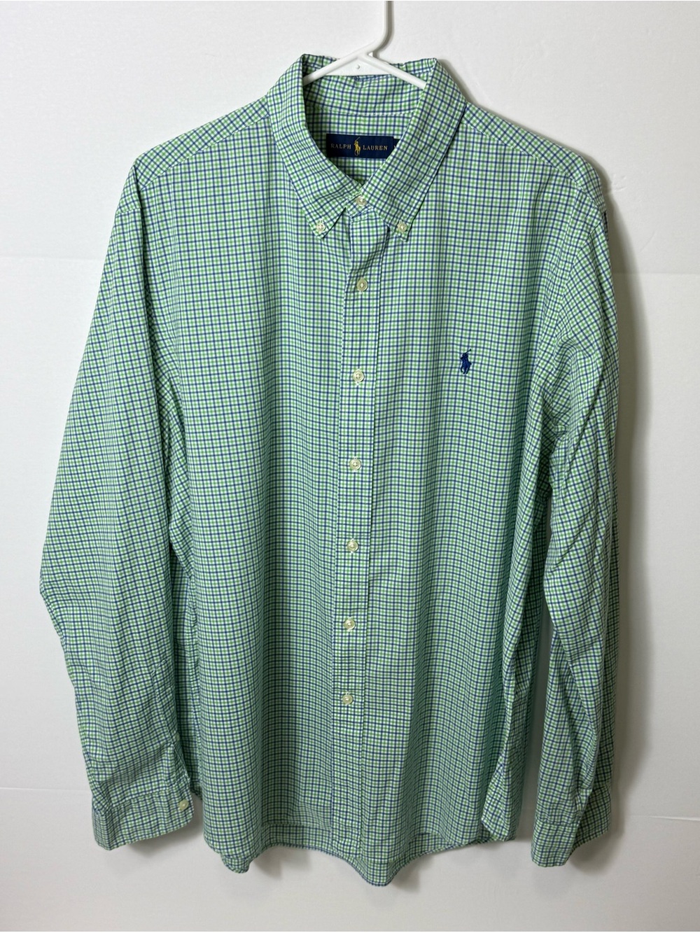 Ralph Lauren Blue & Green Windowpane Button-Down Shirt
